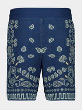 Alanui Arbour-Light Blue Cotton Piquet Bandana Bermuda Shorts