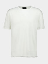 Alanui White Linen Casual Fit Short-Sleeve T-Shirt