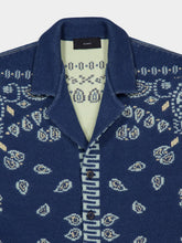 Alanui Arbour and Light Blue Cotton Piquet Bandana Shirt