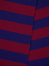 Paula Lucca Cabernet and Blue Stripes Knitted Scarf