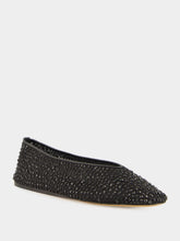 Le Monde Beryl Luna Slippers with Crystals in Black