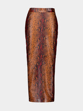 Paula Luna Snakeskin-Effect Leather Skirt
