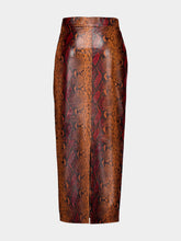 Paula Luna Snakeskin-Effect Leather Skirt