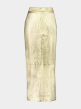 Paula Luna Gold-Effect Leather Skirt