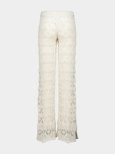 Alanui White Pearl Openwork Knit Romance Pants