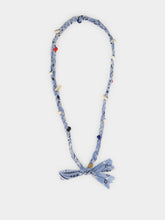Alanui Dusty Blue Bandana Shell Necklace
