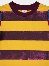 Paula Lyra Sequin Embroidered Striped T-Shirt With Feathers