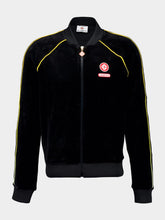 Casablanca Black Velour Track Jacket with Gradient Piping