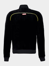 Casablanca Black Velour Track Jacket with Gradient Piping
