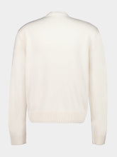 Casablanca White Emblem Merino Knit Crew Neck Jumper