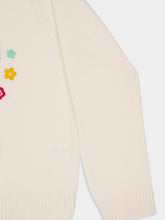 Casablanca White Emblem Merino Knit Crew Neck Jumper