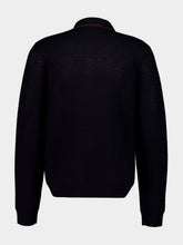 Casablanca Navy Waffle-Stitch Wool Polo Shirt