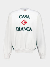 Casablanca White Bouclé Embroidered Cotton Sweatshirt
