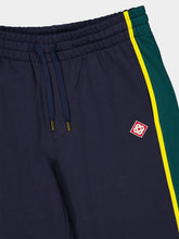 Casablanca Navy Blue and Green Panelled Cotton Joggers