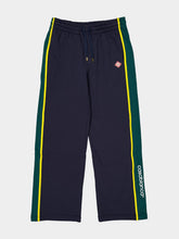 Casablanca Navy Blue and Green Panelled Cotton Joggers