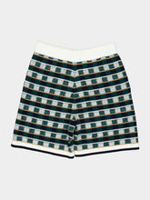 Casablanca Green Crochet Mosaic Shorts