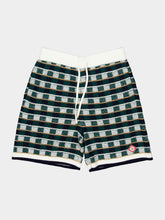 Casablanca Green Crochet Mosaic Shorts