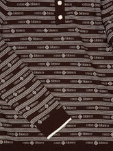 Casablanca Dark Brown Knit Logo Long Sleeve Polo Shirt
