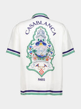 Casablanca White Hotel Emblem Silk Shirt