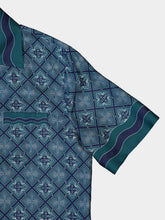 Casablanca Dark Green Radiating Monogram Silk Shirt