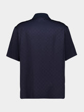 Casablanca Dark Navy Viscose Knit Polo Shirt