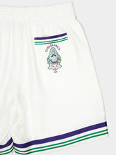 Casablanca White Hotel Emblem Silk Shorts