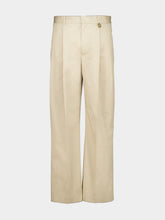 Casablanca Light Beige Pleated Cotton Trousers