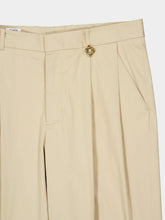 Casablanca Light Beige Pleated Cotton Trousers