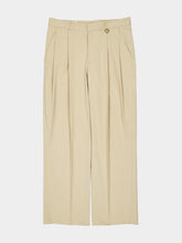 Casablanca Light Beige Pleated Cotton Trousers