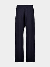 Casablanca Dark Navy Monogram Silk Trousers