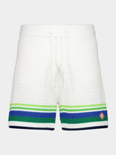 Casablanca White and Blue Stripe Knit Shorts