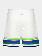 Casablanca White and Blue Stripe Knit Shorts