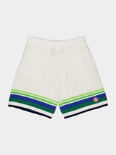 Casablanca White and Blue Stripe Knit Shorts