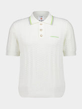 Casablanca White Tennis Bouclé Cotton Polo Shirt