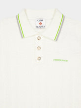 Casablanca White Tennis Bouclé Cotton Polo Shirt