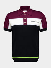 Casablanca Black Merino Wool Stripe Polo Shirt