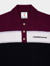 Casablanca Black Merino Wool Stripe Polo Shirt