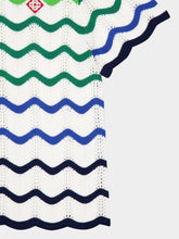 Casablanca Green Wave Short Sleeve Knitted Shirt