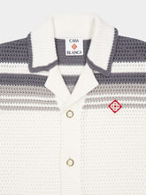 Casablanca White and Grey Tennis Crochet Shirt