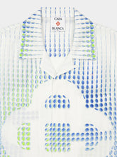 Casablanca Blue and Green Dots Cuban Collar Linen Shirt