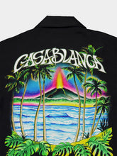 Casablanca Black Volcano Silk Short Sleeve Shirt