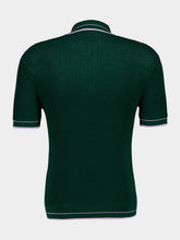 Casablanca Green Mini Crochet Knit Polo