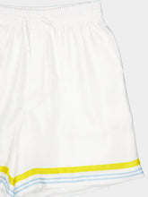 Casablanca White Tennis Landscape Silk Shorts