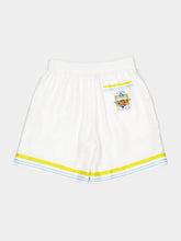 Casablanca White Tennis Landscape Silk Shorts
