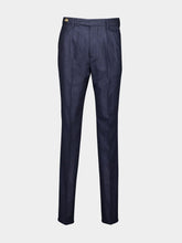 Brunello Cucinelli Blue Virgin Wool Flannel Trousers