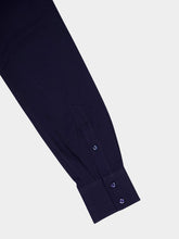 Brunello Cucinelli Navy Blue Cotton Tailored Shirt