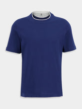 Brunello Cucinelli Deep Blue Faux-Layered Cotton T-Shirt