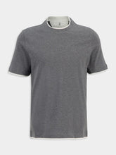 Brunello Cucinelli Dark Grey Faux-Layered Cotton T-Shirt