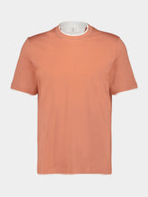 Brunello Cucinelli Apricot Cotton Faux-Layered Crew Neck T-Shirt