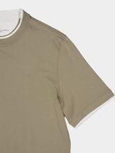 Brunello Cucinelli Khaki Faux-Layered Cotton T-Shirt